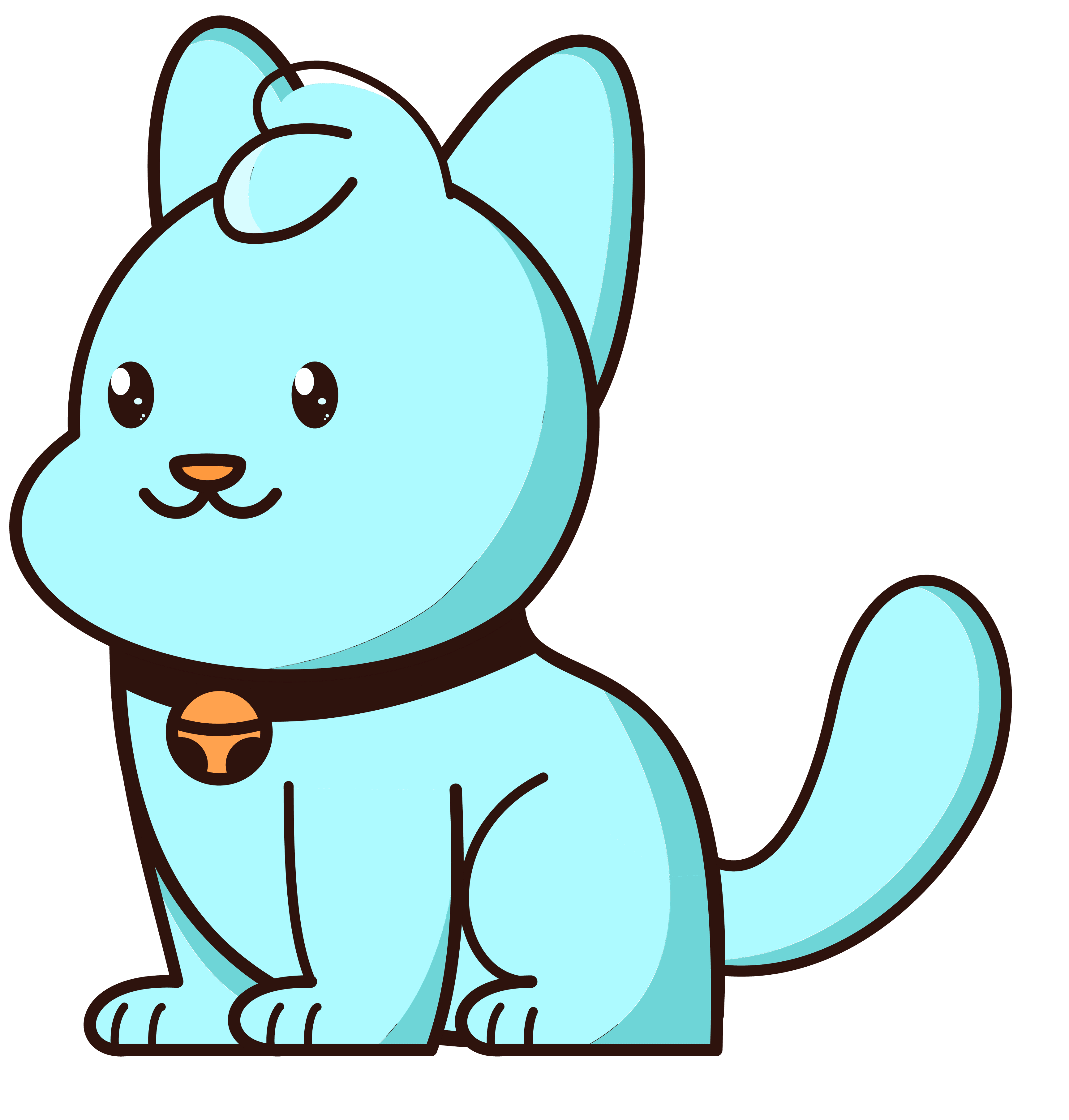 Cat complete colored idle pose