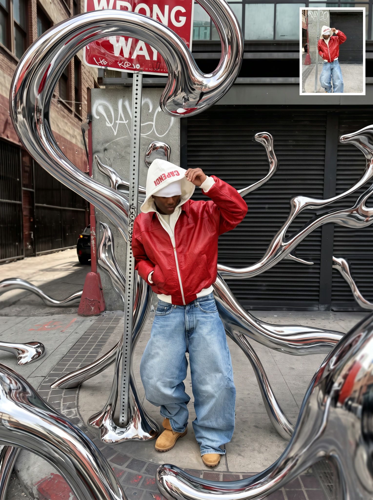 Liquid chrome turns one street portrait into a campaign