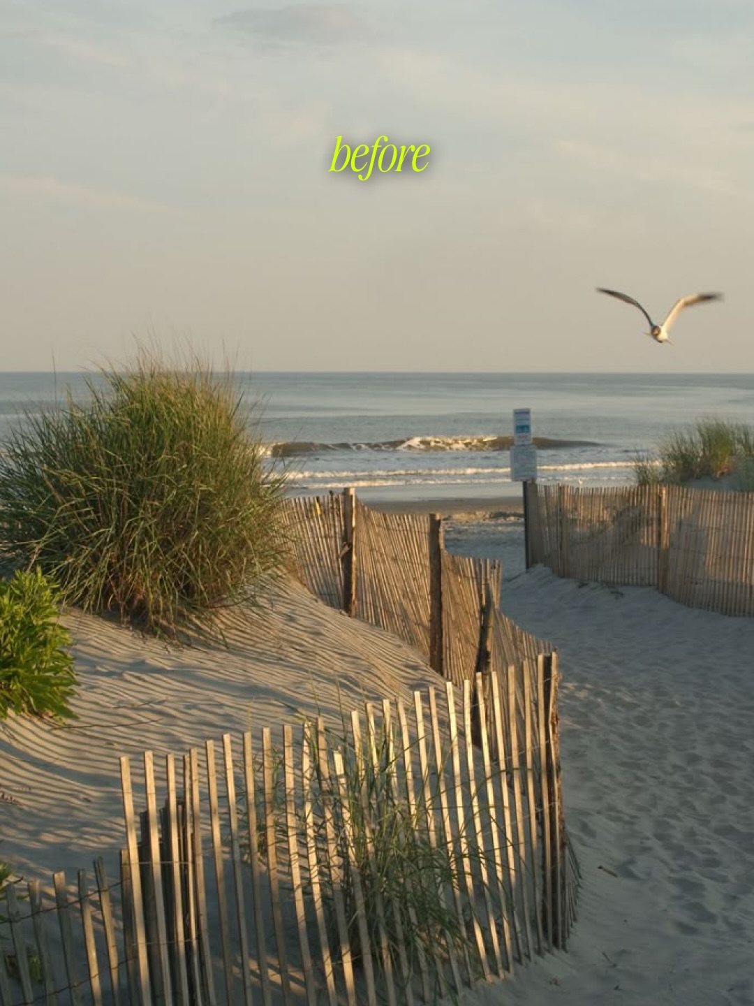Reference for Keep the beach clear under a darker sky