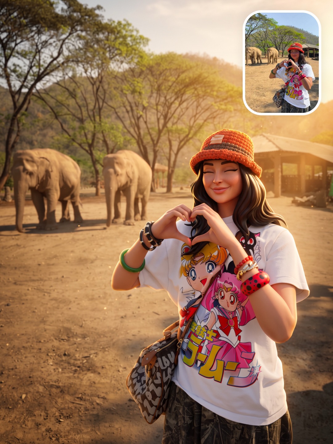 Travel transformation: Make a travel portrait feel playable