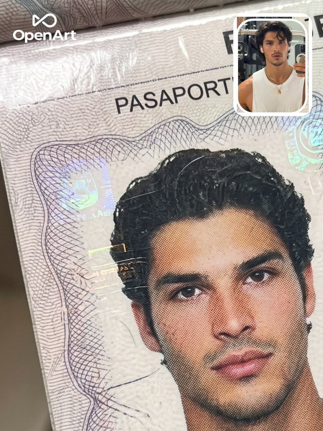 The passport photo becomes the whole story