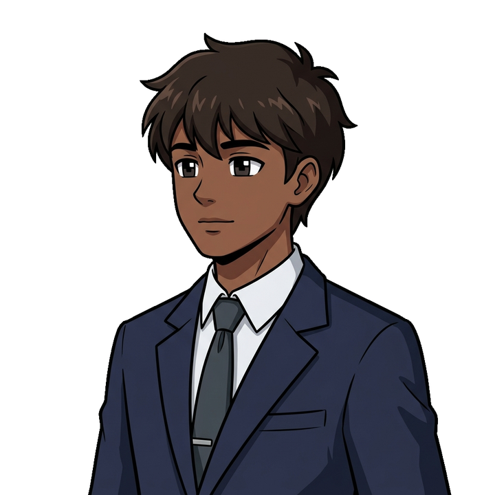 Male character presenter neutral pose